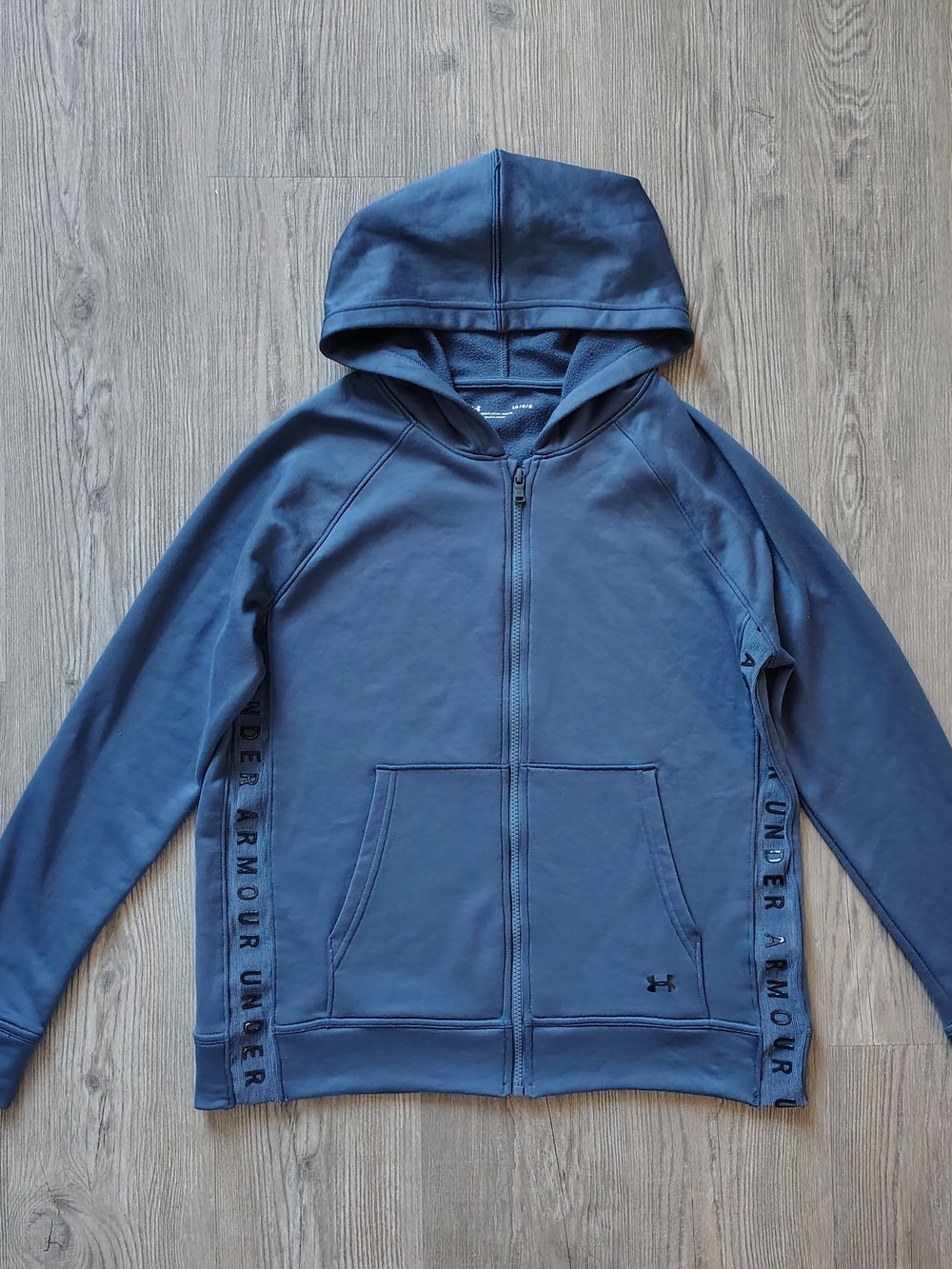 Under Armour Women's Tech Terry Full Zip Hoodie Slate Blue Loose Fit Size Large